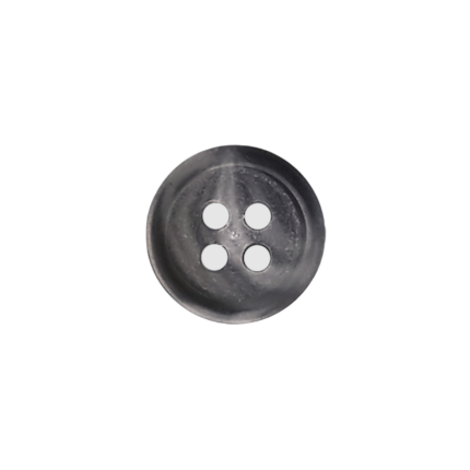 Shiny White Pearl 4-Hole Button with Siver Rim