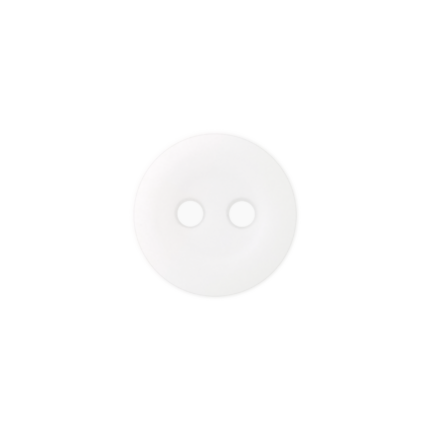 Solid White 2-Hole Shirting Button with Dull Finish