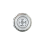 Shiny White Pearl 4-Hole Button with Siver Rim