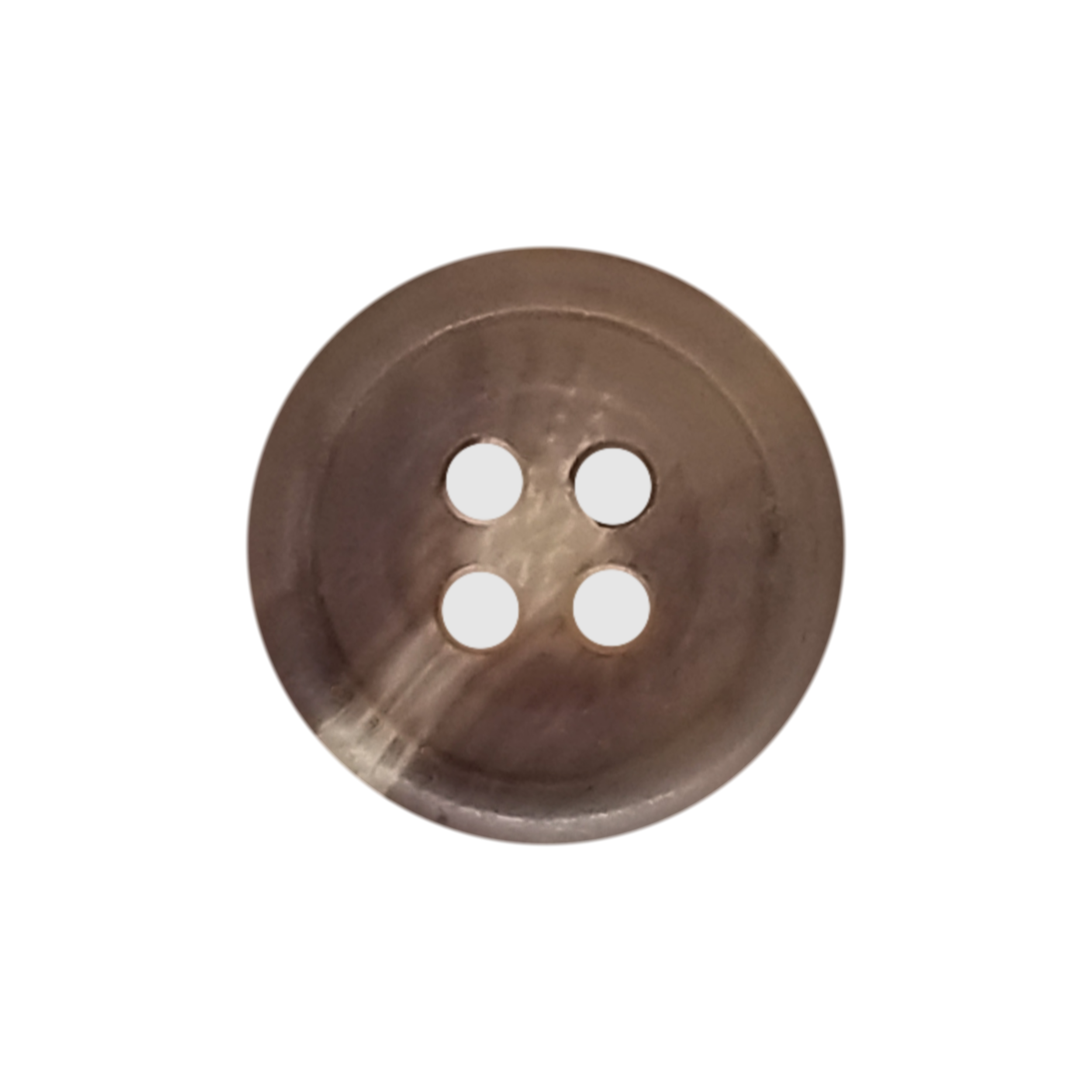 20L-1-2-inch-brown-4-hole-english-rim-menswear-button-with-shiny-finish-heits-wholesale-BDB033 Shiny White Pearl 4-Hole Button with Siver Rim - Image 1