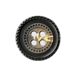 Brown Variegated 4-Hole Menswear Button with Dotted Design