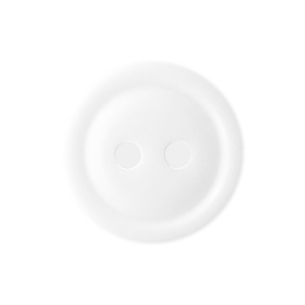 Solid White 2-Hole Columbia Wabash Button with Shiny Finish