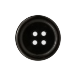 28L (11/16") Black 4-Hole Menswear Button with Shiny Finish