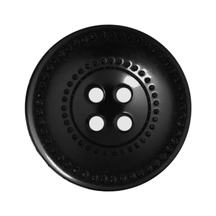 Black 4-Hole Fancy Coat Button with Matte Finish