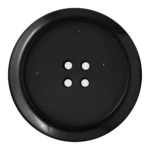 Black 4-Hole Button with Shiny Rim and Matte Center