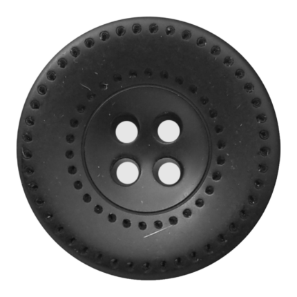 Black 4-Hole Fancy Coat Button with Matte Finish