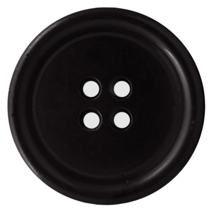 45L (1+1/8") Black 4-Hole Menswear Button with Shiny Finish