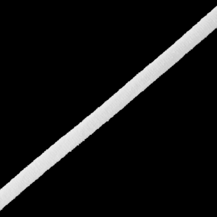 White 3/16" Plush Tubular Elastic