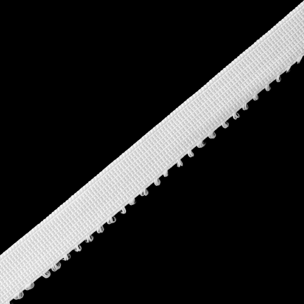 White Plush Back Elastic With Picot Edge