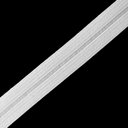 White Fold Over Plush Elastic