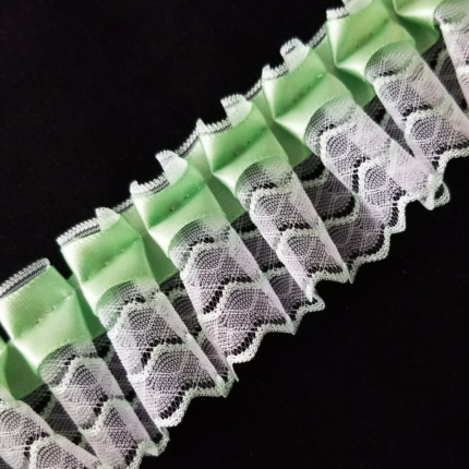 5/8" Satin Ribbon on 1+1/2" Organdy Wave