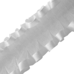 1+1/2" Pleated Organdy Ribbon With Satin Trim