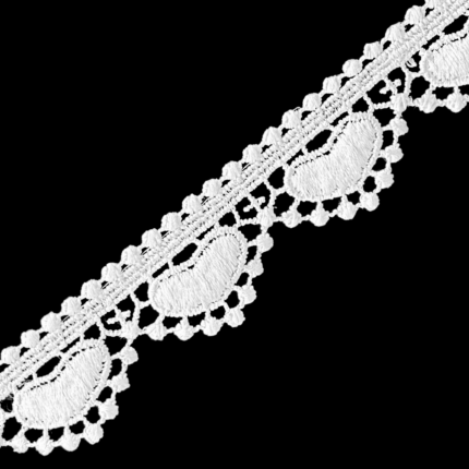 White 3/4" Love Polyester Venise Lace