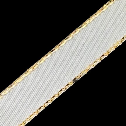 3/8" Double Face Satin Ribbon With Sparkling Gold Edges