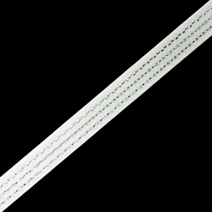 3/8" Satin Ribbon With Metallic Stripes