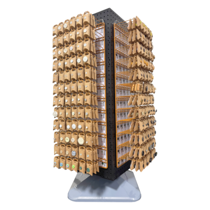 4-Panel Stocked Milward Green Carded Button Display Racks