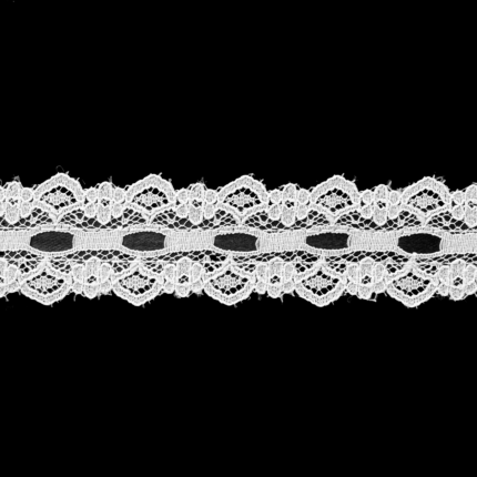Flat Lace With 5/8" Beaded Ribbon