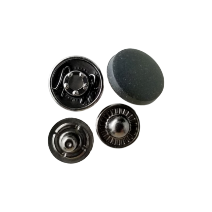 Black Matte Size 20 (1/2") Spring Snap with Rubber Coated Cap