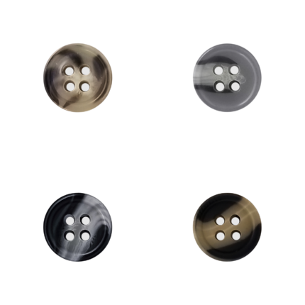 Color Assortment of 4-Hole Menswear Buttons with Shiny Finish - 7/16", Groups of 4 Gross (576 Pieces)