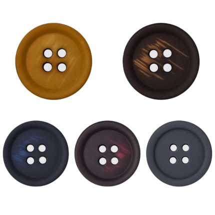 Color Assortment of 4-Hole Pants Button with Matte Finish - 13/16", Groups of 5 Gross (720 Pieces)