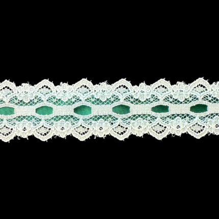 Flat Lace With 5/8" Beaded Ribbon