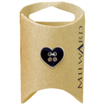 Milward Green Carded Black 16mm (26L) ABS 4-Hole Gold Rim Heart Button