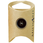 Milward Green Carded Black 20mm (32L) Zinc Alloy 4-Hole Gold Rim Button