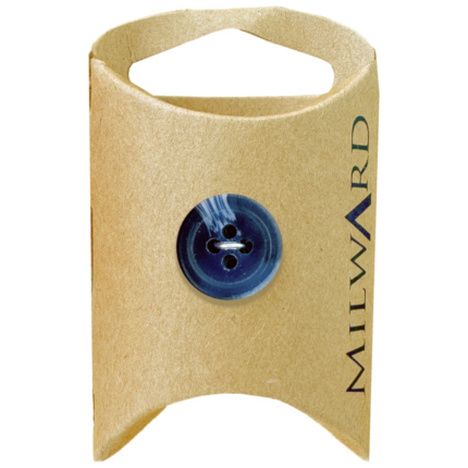 Milward Green Carded Polyester 4-Hole Marble Edge Button