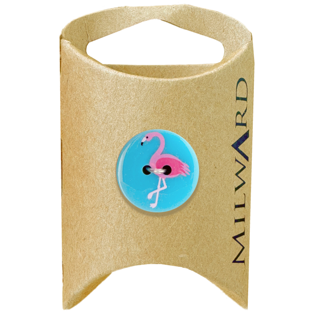milward-green-carded-blue-19mm-30L-polyester-2-hole-flamingo-button-heits-wholesale-MGB478 Milward Green Carded Blue 19mm (30L) Polyester 2-Hole Flamingo Button - Image 1