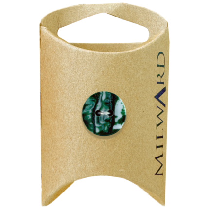 Milward Green Carded Forest Polyester 2-Hole Granite-Look Button