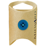 Milward Green Carded Mid-Blue Polyester 4-Hole Round Button