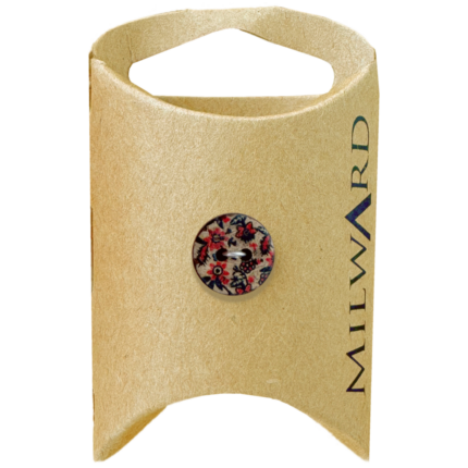 Milward Green Carded Natural Coconut 2-Hole Floral Button