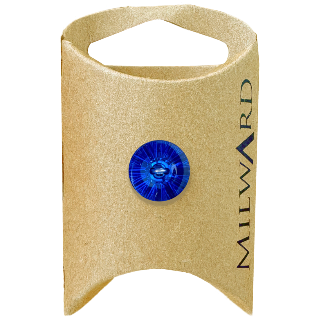 milward-green-carded-royal-blue-13mm-20L-acrylic-shank-crystal-flat-button-heits-wholesale-MGB248 Milward Green Carded Royal Blue 13mm (20L) Acrylic Shank Crystal Flat Button - Image 1