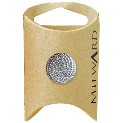 Milward Green Carded Silver ABS with Plating Shank Rope Button