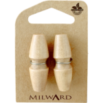 Milward Green Carded Tan 38mm (60L) Wooden Backless Toggle Button