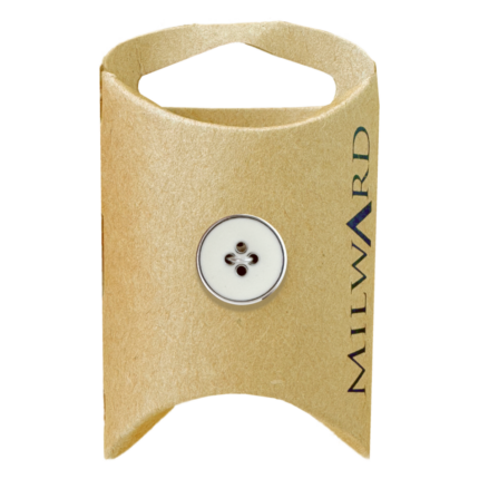 Milward Green Carded Zinc Alloy 4-Hole Silver Rim Button