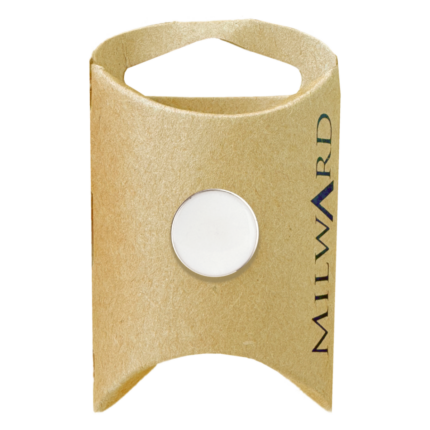 Milward Green Carded White ABS Shank Gold Rim Flat Button