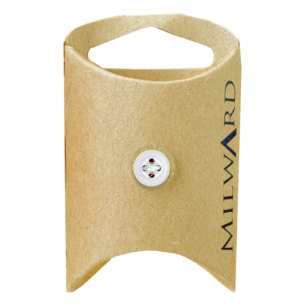 Milward Green Carded White Polyester 4-Hole Collar Button