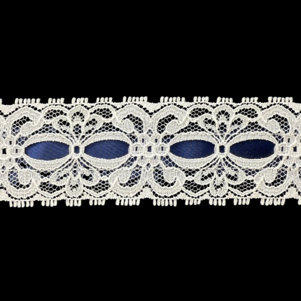 Flat Lace With 7/8" Beaded Ribbon