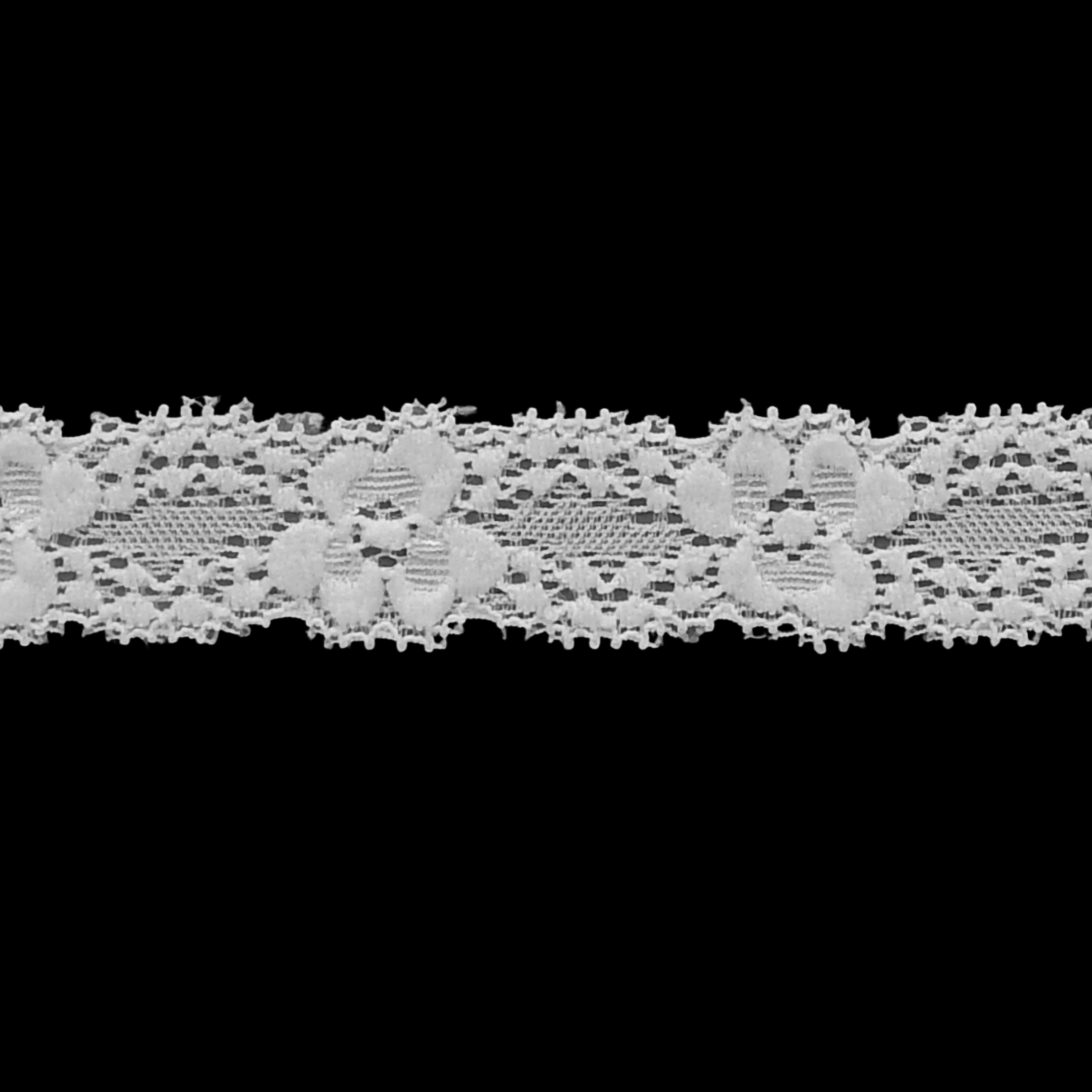 white-1-inch-flower-stretch-lace-heits-wholesale-SLD113 White 1" Flower Stretch Lace - Image 1