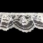 White 2" Roses Ruffled Lace