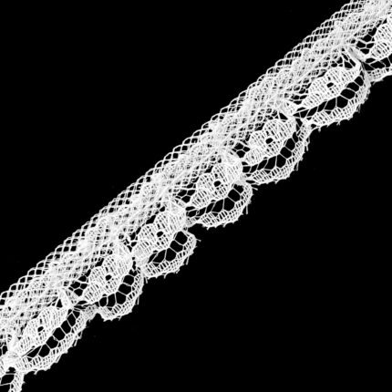 Simple Ruffled Lace - The Spool (50 Yards), White
