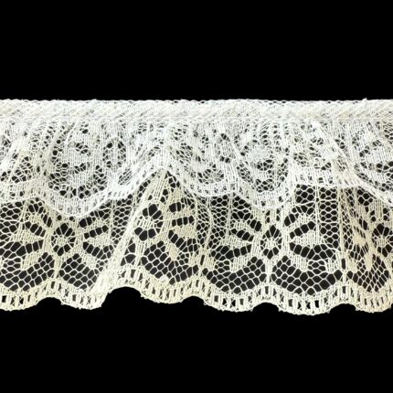 Lace On 2" Ruffled Lace Double Combo - The Spool (50 Yards), White On Ivory