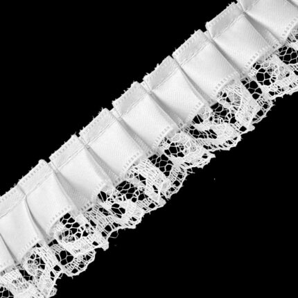 Lace With 5/8" Pleated Ribbon